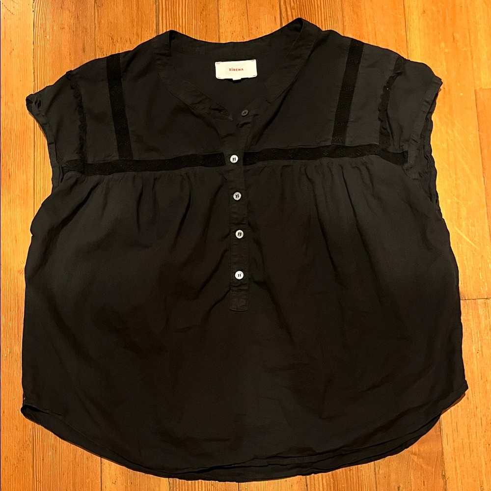 Xirena Black Blouse with Button Detail